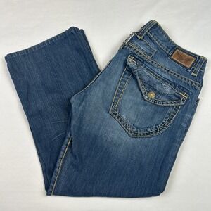 Robin's Jeans USA Denim Jeans Men's Sz 36x27 Heavy Stitching Flap Pocket Studded